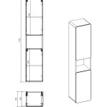 Tall Bathroom Cabinet ARUBA WHITE 800 — изображение 3