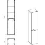Tall Bathroom Cabinet ARUBA WHITE 804 — изображение 5