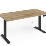 BIM_NATURAL_DESK_2S_BLACK_MAT_NATURAL_OAK_160x80 — изображение 1