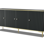 PETRA_CABINET_182_4D_BLACK_MAT_GOLD_LEGS — изображение 1