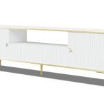 PETRA_TV_STAND_180_2D1S_WHITE_MAT_GOLD_LEGS — изображение 1
