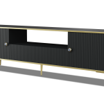 PETRA_TV_STAND_180_2D1S_BLACK_MAT_GOLD_LEGS — изображение 1