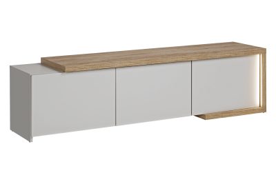 DASAR F01 szafka RTV 3D LED kaszmir&dąb grand naturalny BIAŁE TŁO