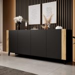 PHARE_CABINET_200_4D_BLACK_MAT_CRAFT_OAK_FARO — изображение 2