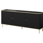 Glamor chest of drawers, milled decorative fronts, metal legs and handles — изображение 1
