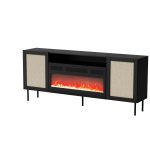 YUCCA_EF_CABINET_200_BLACK_MAT_CALABRIA_WITH_FIREPLACE_JUTA — изображение 1