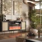 YUCCA_EF_CABINET_200_BLACK_MAT_CALABRIA_WITH_FIREPLACE_JUTA — изображение 2