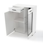 LAUREN chest of drawers GL white matt / white glossy — изображение 2