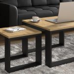 Double coffee table NUKA M 60x60 cm artisan oak — изображение 4