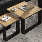 Double coffee table NUKA M 60x60 cm artisan oak — изображение 5