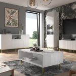 Ravenna B Chest of drawers milled foiled MDF with pin legs — изображение 4