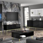 Ravenna C TV Stand diamond MDF black high gloss with frame — изображение 5