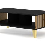 RAVENNA_PB_COFFE_TABLE_90x60_BLACK_MAT_ARTISAN_OAK_GOLDEN_LEGS — изображение 1