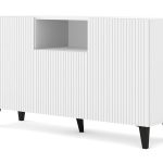 RAVENNA_PB_FOILED_MDF_CABINET_150_2D1DM_WHITE_MAT_BLACK_LEGS — изображение 1