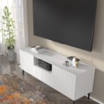 Ravenna PB TV Stand 150 2D1S painted milled MDF with pin metal legs — изображение 4