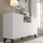 RAVENNA_PB_FOILED_MDF_CABINET_150_2D1DM_WHITE_MAT_BLACK_LEGS — изображение 2