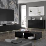 Ravenna C TV Stand diamond MDF black high gloss with frame — изображение 3