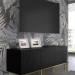 Ravenna C TV Stand diamond MDF black high gloss with frame — изображение 4