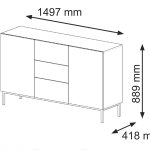 Ravenna B Chest of drawers milled foiled MDF with frame — изображение 3