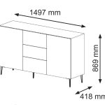 Ravenna B Chest of drawers milled foiled MDF with pin legs — изображение 3