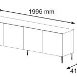 Ravenna B TV Stand milled foiled MDF with pin legs — изображение 3