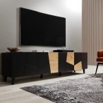 VITRAIL_TV_STAND_200_4D_BLACK_MAT_CRAFT_OAK_ETNA — изображение 5