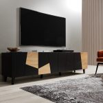 VITRAIL_TV_STAND_200_4D_BLACK_MAT_CRAFT_OAK_ETNA — изображение 4