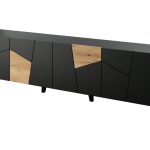 VITRAIL_TV_STAND_200_4D_BLACK_MAT_CRAFT_OAK_ETNA — изображение 3