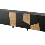 VITRAIL_TV_STAND_200_4D_BLACK_MAT_CRAFT_OAK_ETNA — изображение 2