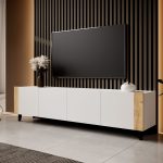PHARE_TV_STAND_200_4D_WHITE_MAT_CRAFT_OAK_FARO — изображение 2