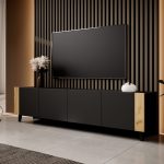 PHARE_TV_STAND_200_4D_BLACK_MAT_CRAFT_OAK_FARO — изображение 2