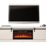 GRANERO TV Stand with Sliding Milled Fronts and Electric Fireplace — изображение 4