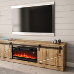 GRANERO TV Stand with Sliding Milled Fronts and Electric Fireplace — изображение 13