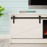 GRANERO TV Stand with Sliding Milled Fronts and Electric Fireplace — изображение 5