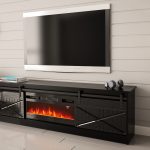 GRANERO TV Stand with Sliding Milled Fronts and Electric Fireplace — изображение 12