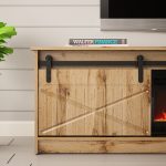 GRANERO TV Stand with Sliding Milled Fronts and Electric Fireplace — изображение 14