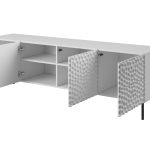 HOLE TV Stand – Milled Fronts, Push-Click, Metal Legs — изображение 3