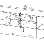 HOLE TV Stand – Milled Fronts, Push-Click, Metal Legs — изображение 6