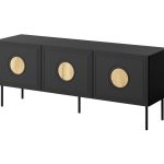PALACE_TV_STAND_150_3D_BLACK_MAT_CRAFT_OAK_PALAZZO — изображение 1