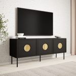 PALACE_TV_STAND_150_3D_BLACK_MAT_CRAFT_OAK_PALAZZO — изображение 2