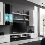 TORINO Wall Unit (Black & White Gloss with White LED) — изображение 1