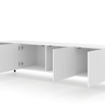 WAVE_TV_STAND_200_4D_WHITE_MAT_BLACK_LEGS — изображение 2