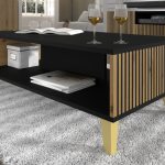 RAVENNA_PB_COFFE_TABLE_90x60_BLACK_MAT_ARTISAN_OAK_GOLDEN_LEGS — изображение 3