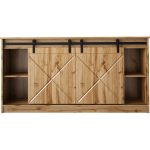 GRANERO Sideboard 160 with Sliding X-Milled Fronts and Open Shelves — изображение 22