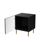 JUNGLE Bedside Cabinet – Set of 2 – Milled Fronts, Push-Click, Metal Legs — изображение 5