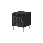 HOLE Bedside Tables – Set of 2 – Milled Fronts, Push-Click, Metal Legs — изображение 8
