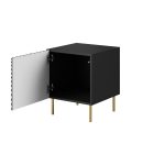 HOLE Bedside Tables – Set of 2 – Milled Fronts, Push-Click, Metal Legs — изображение 5