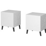 NOVA Bedside Tables – Set of 2 with Decorative Milled Fronts — изображение 1